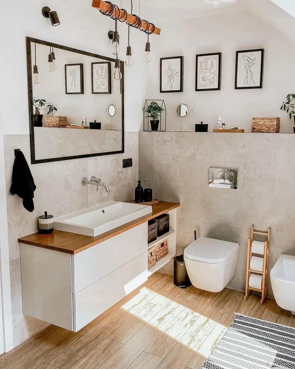 modern bathroom counter decor