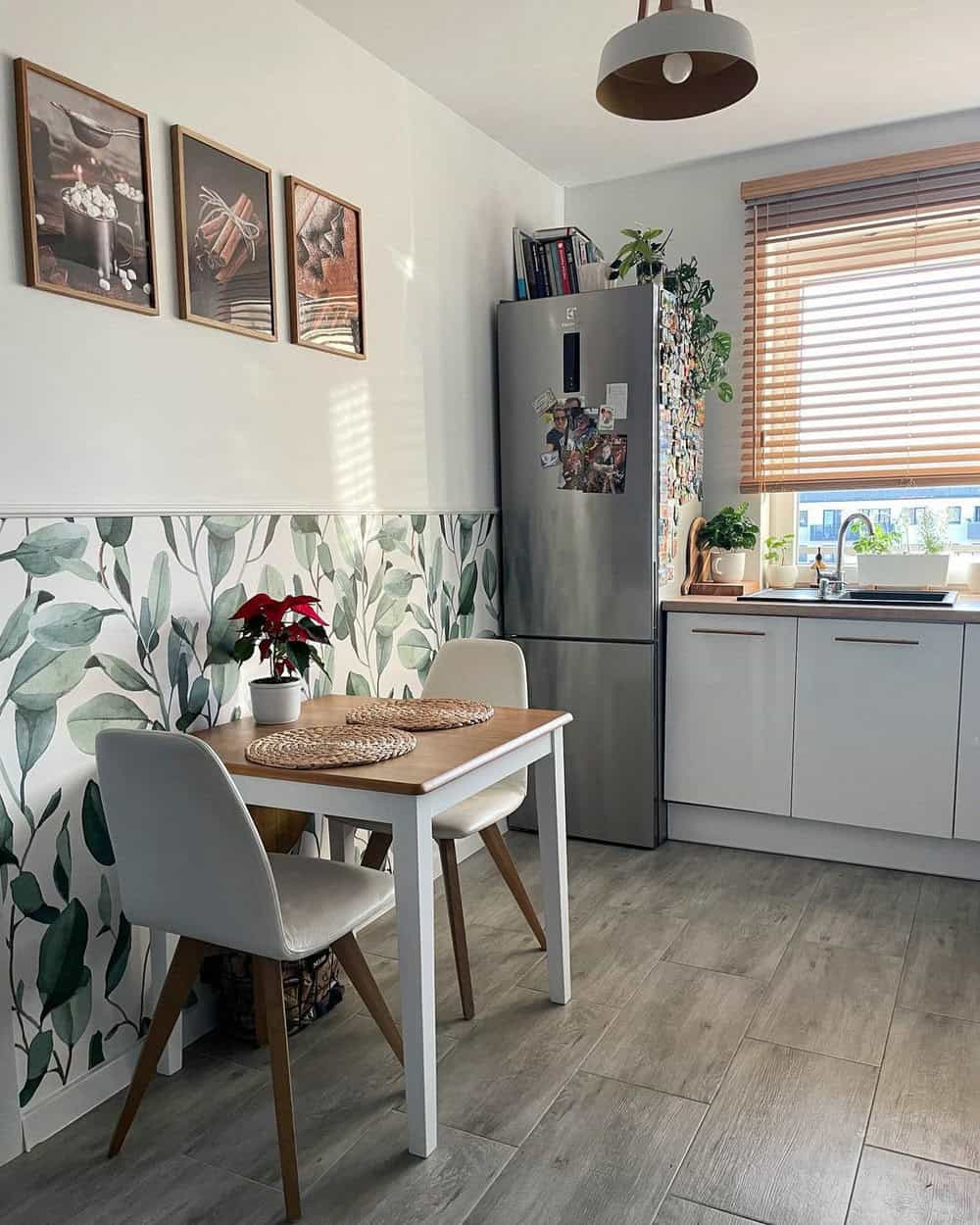 kitchen with accent wall