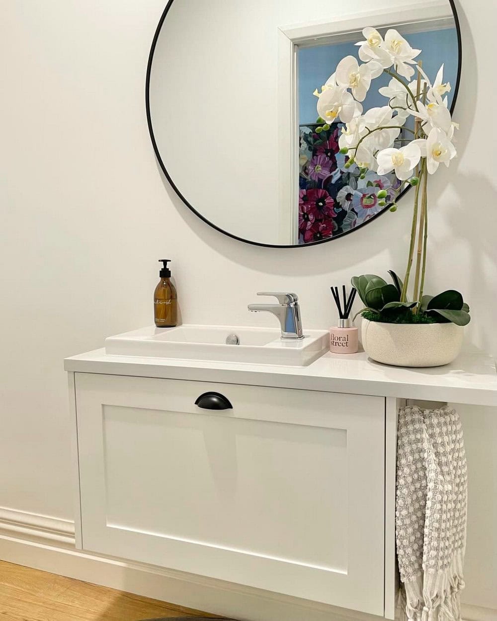 decorating a bathroom counter