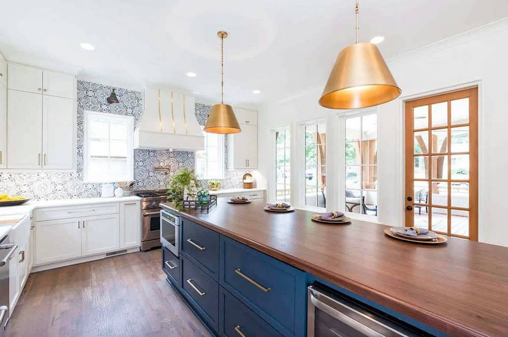 black and blue kitchen cabinets