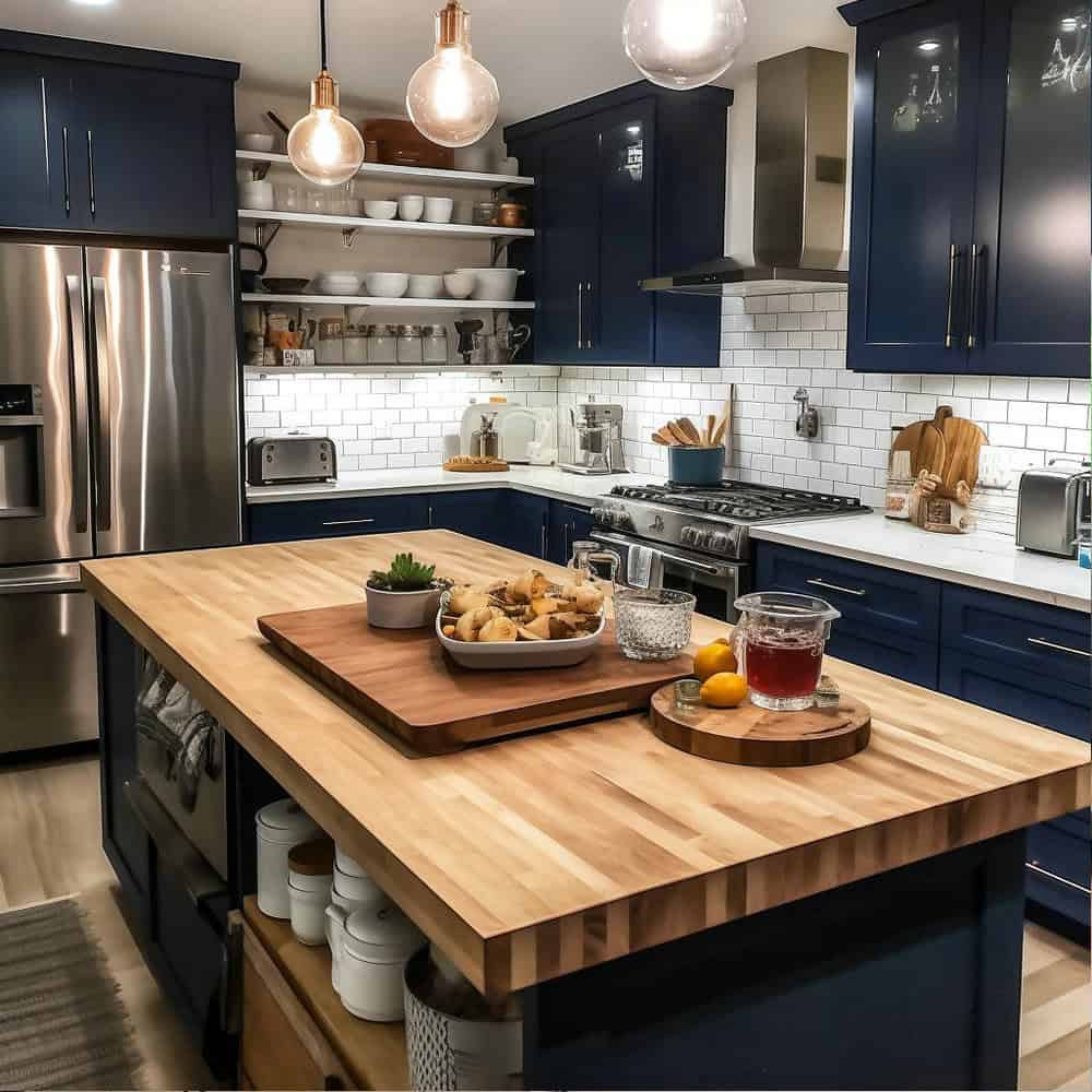 blue cabinet kitchen designs