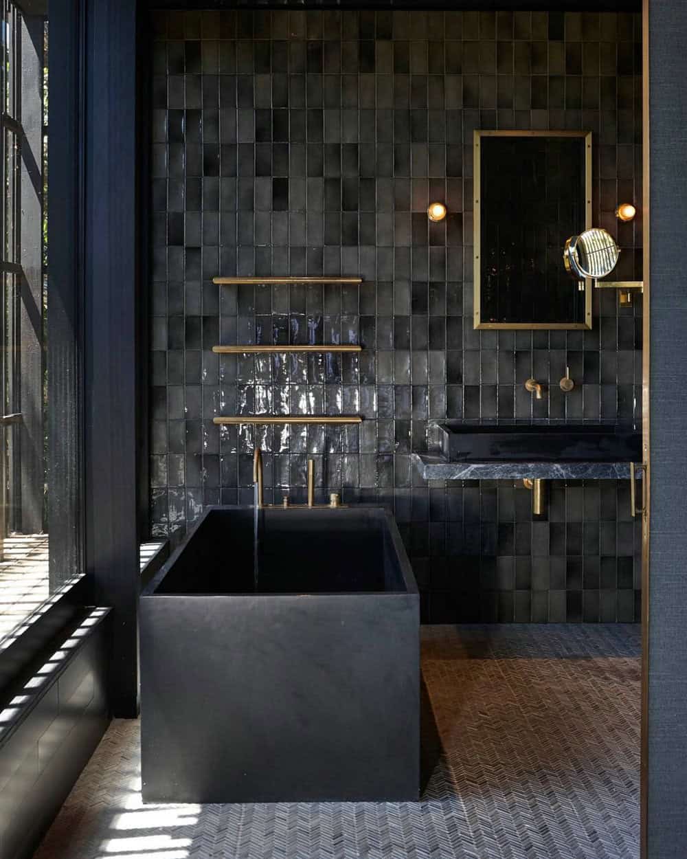 black shower tiles ideas