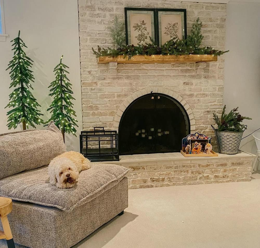 fireplace in basement ideas