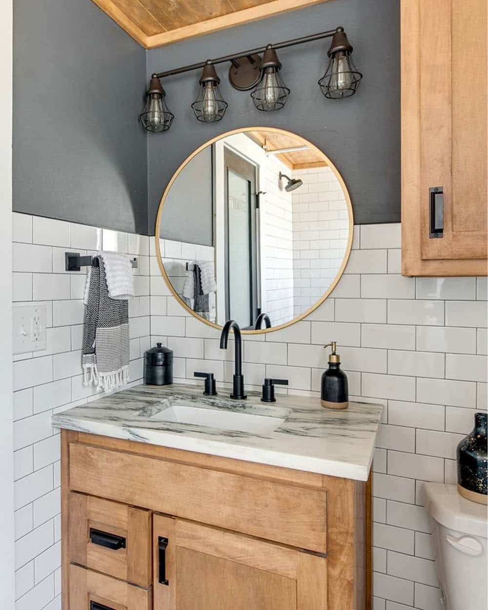 white subway tile with light gray grout