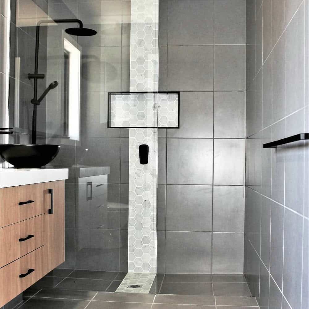 waterfall shower tile design