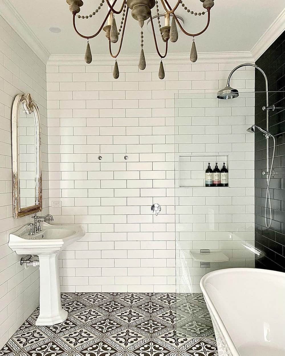 grey grout white tile