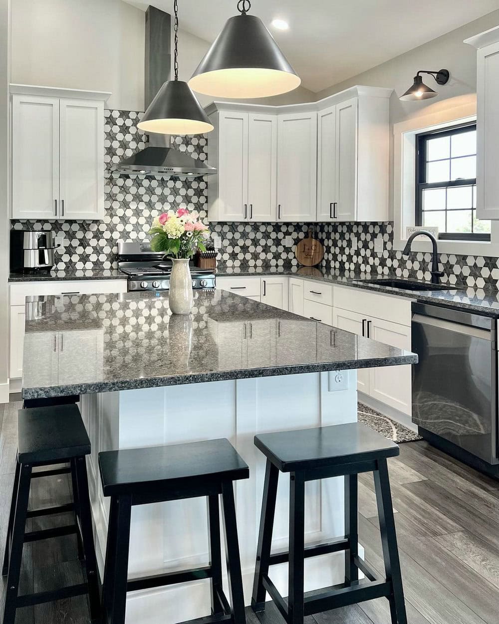 kitchen tile backsplash with white cabinets