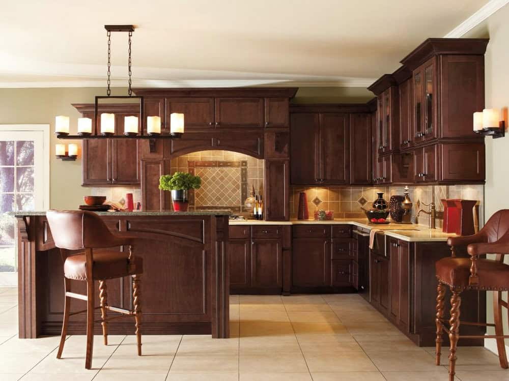 kitchen backsplash for cherry cabinets