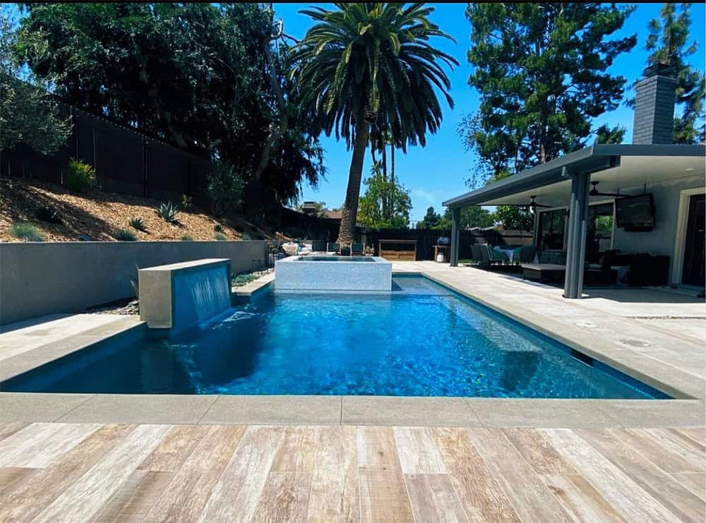 modern waterline pool tile ideas