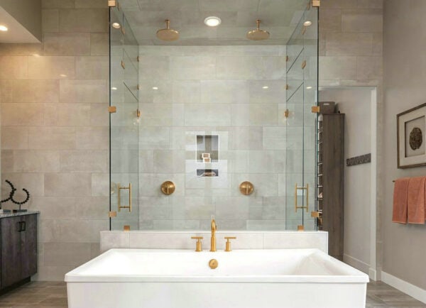 13 staggered tile pattern shower