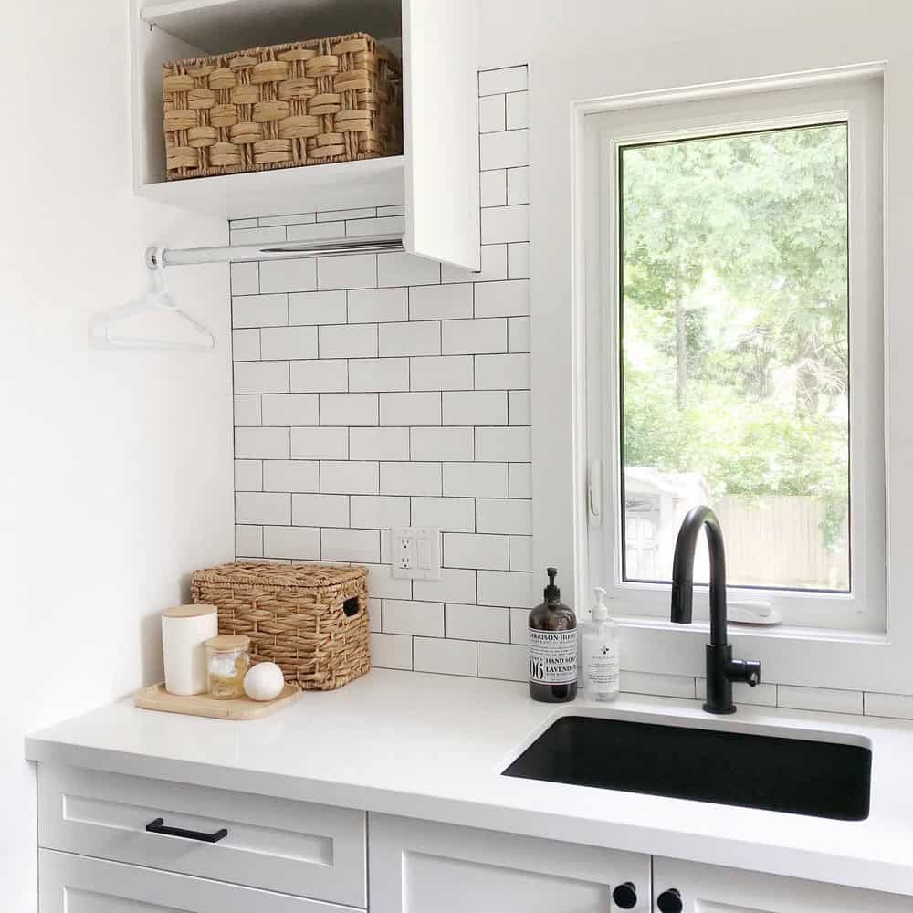 grey grout with white tile