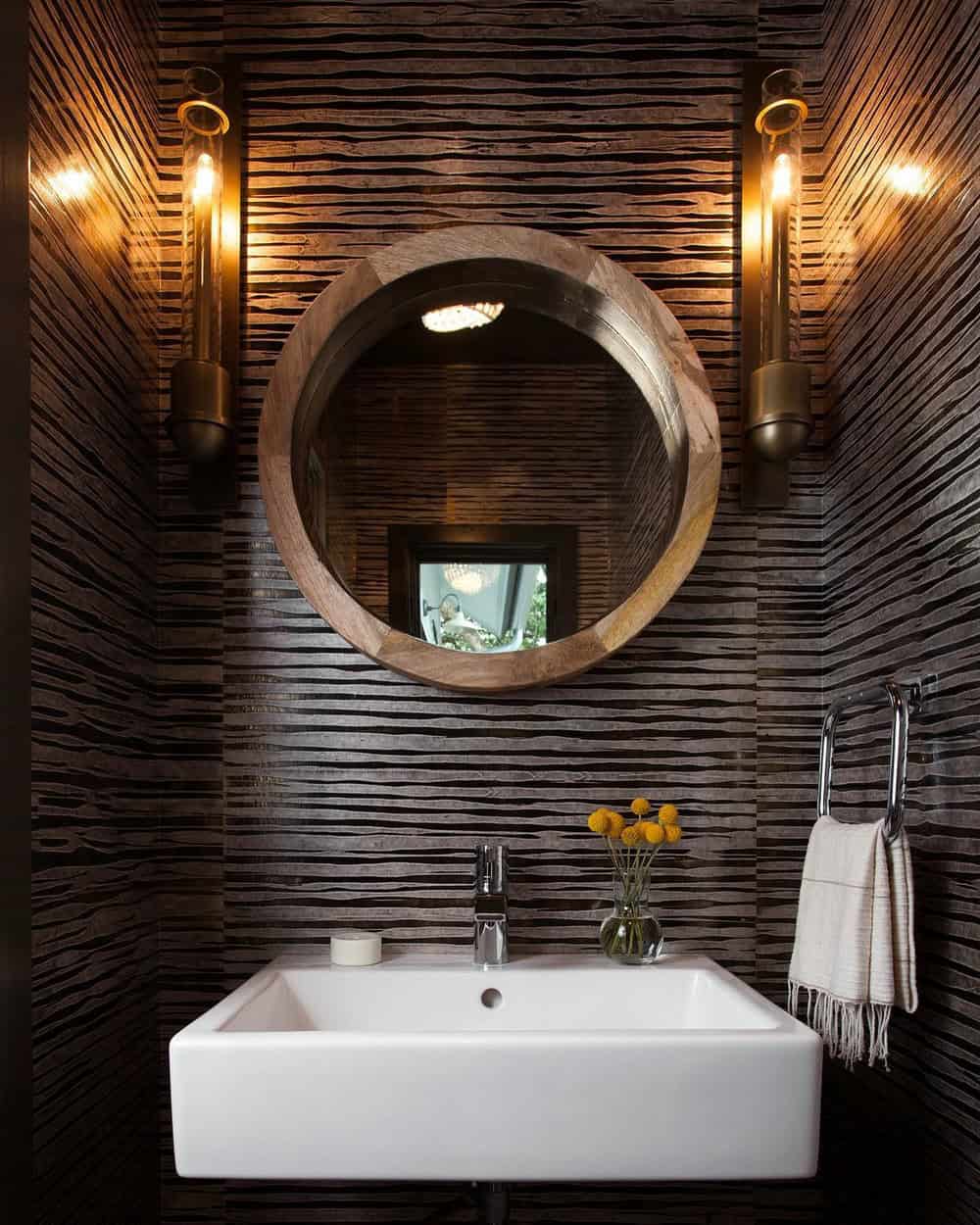 powder room black vanity