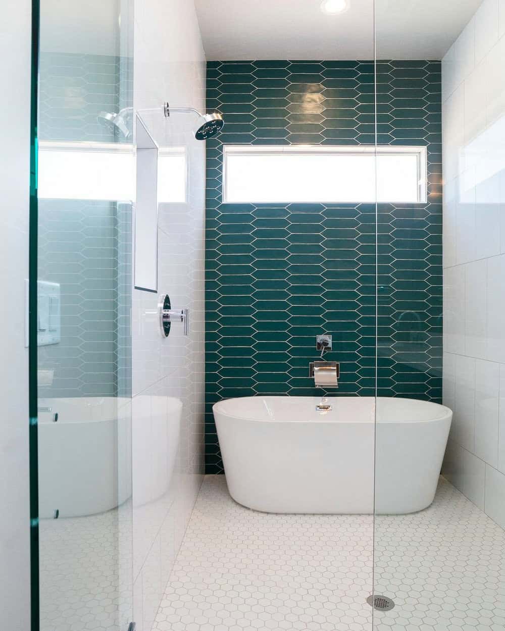 tub inside the shower area