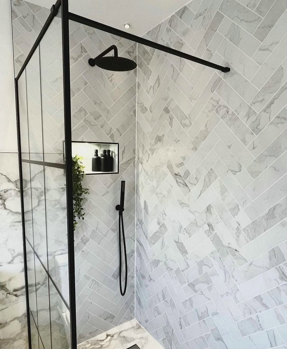 small tiled showers