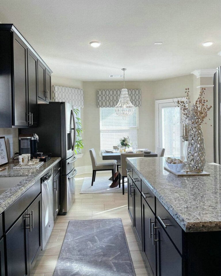 granite countertops on dark cabinets feature