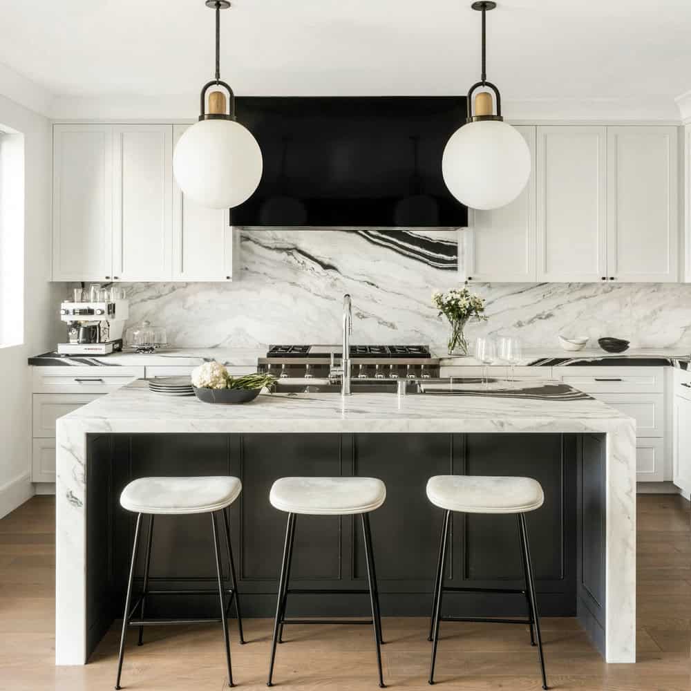 tile backsplash with white cabinets