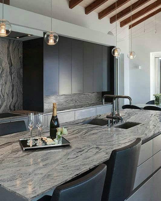 silver cloud granite backsplash ideas feature