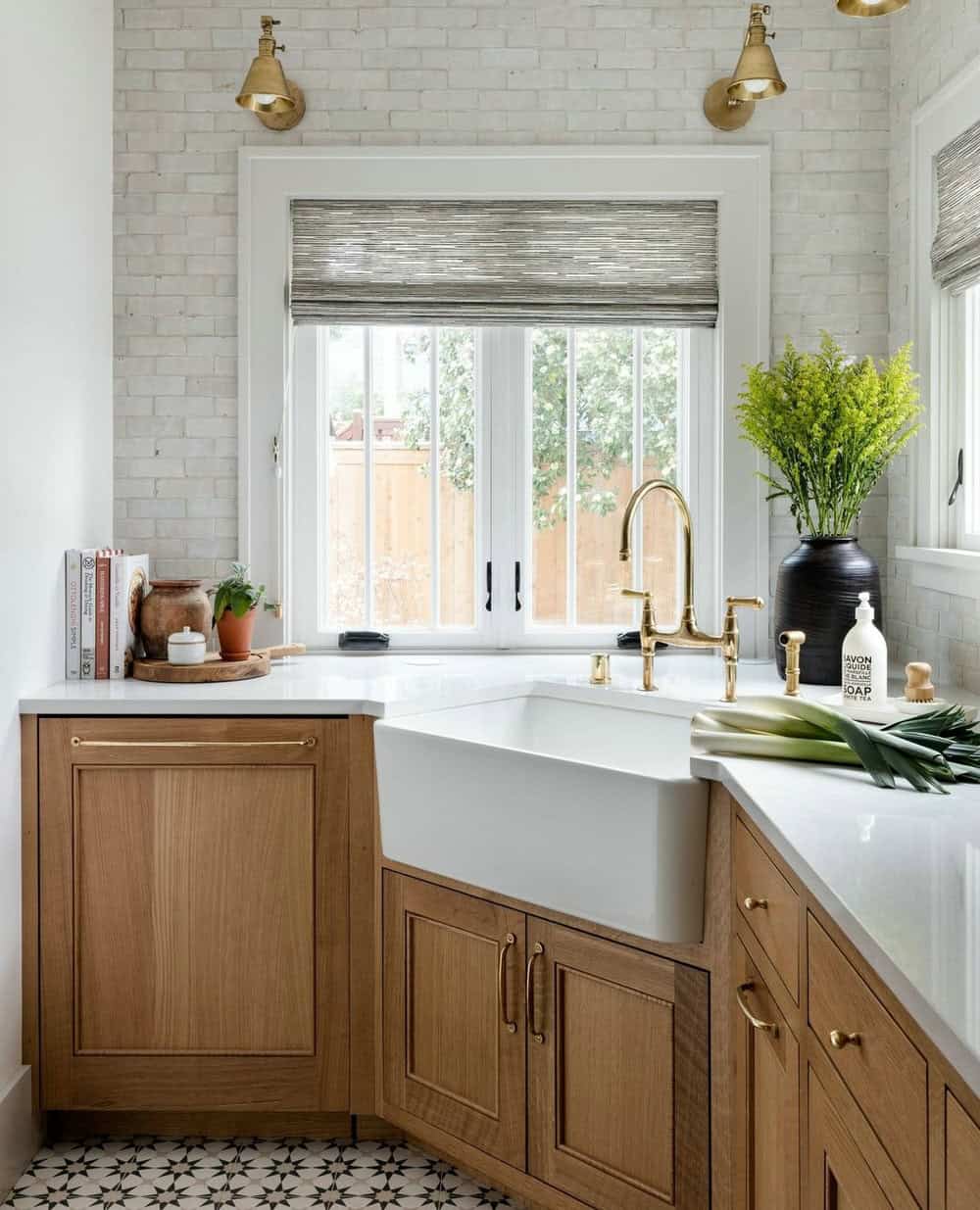 backsplash behind sink with window