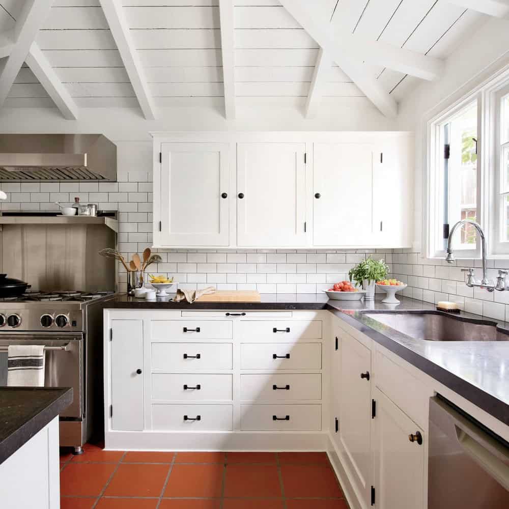 black granite countertops with backsplash