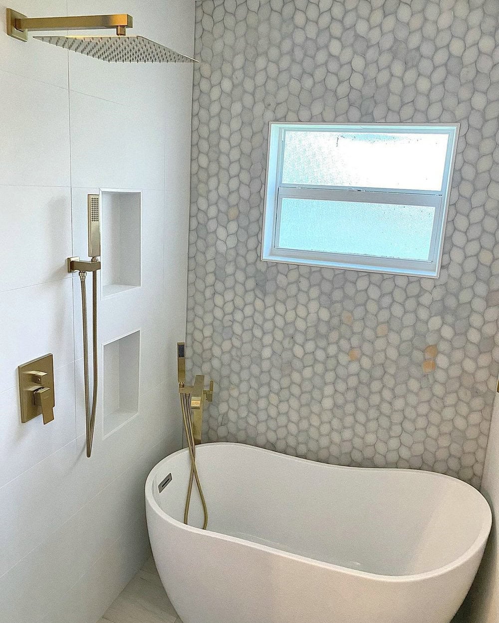 bathtub inside shower enclosure