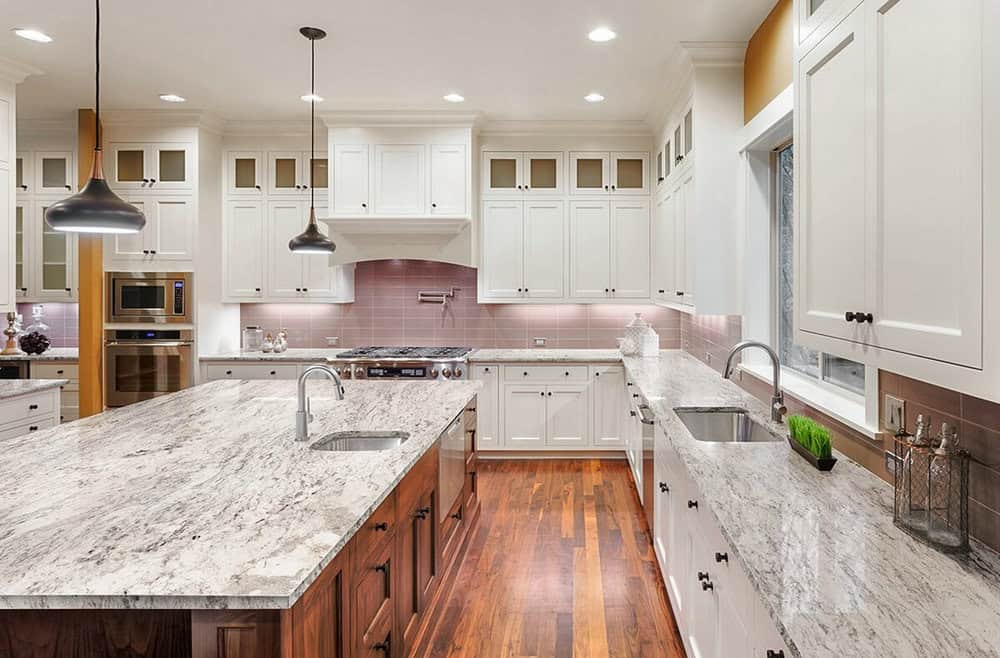 grey countertop backsplash