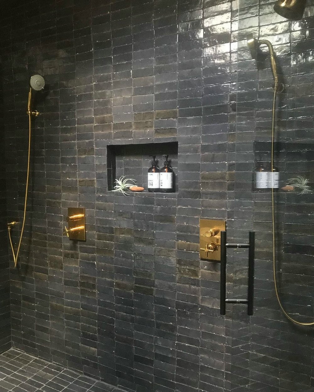 dark shower tile ideas