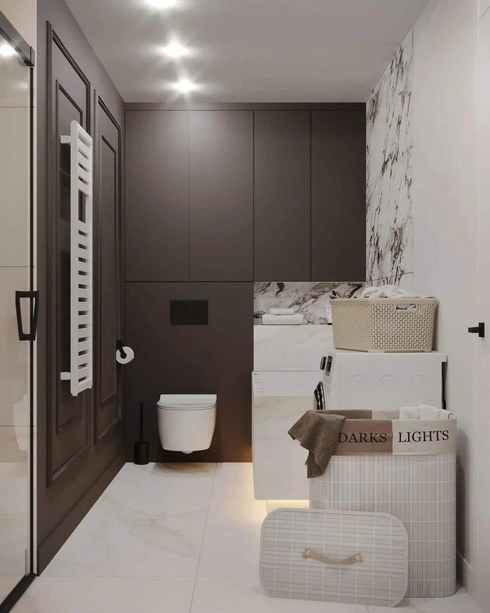 bathroom grey and brown