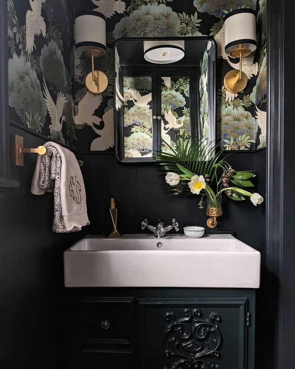 black powder room ideas