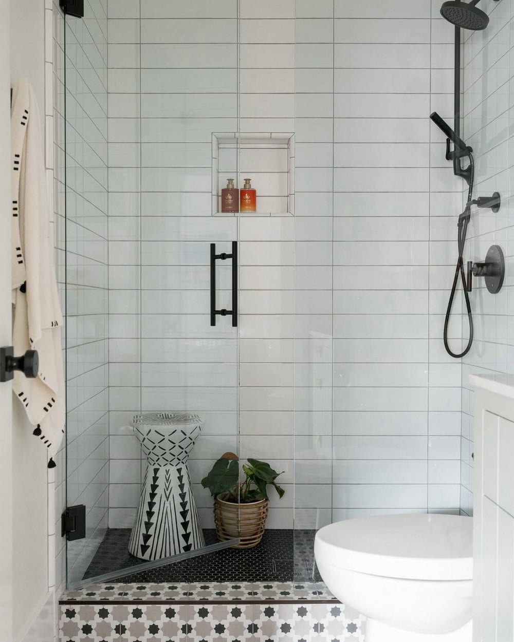 gray grout with white tile