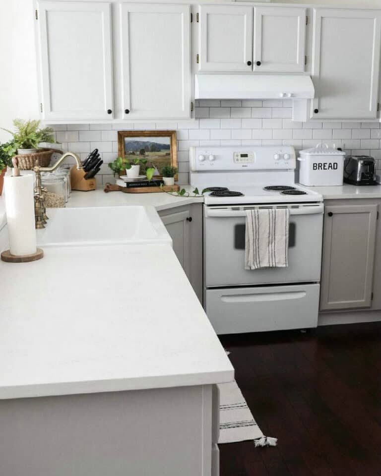 kitchen backsplash with white quartz countertops feature