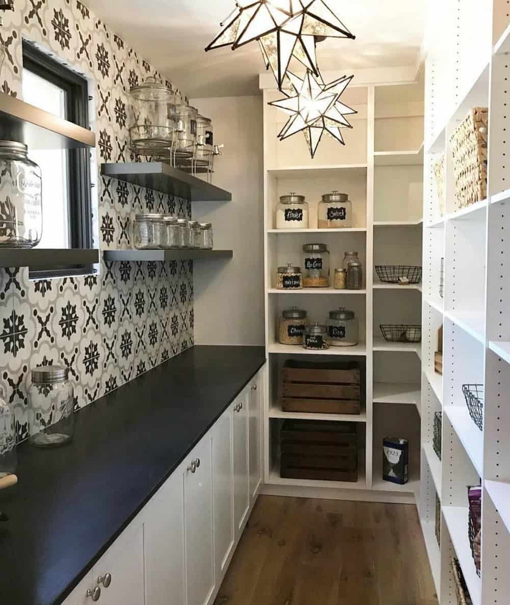 white backsplash black countertop