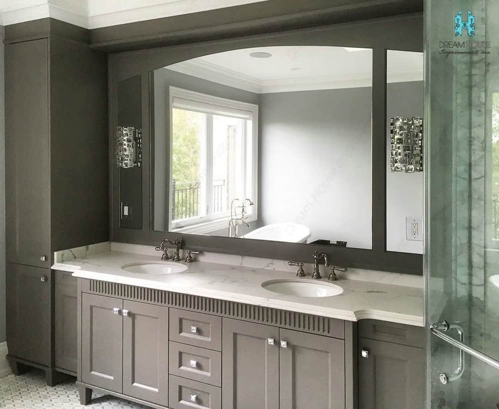 grey cabinets bathroom