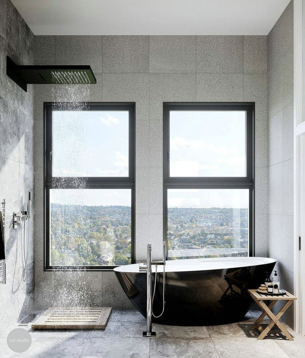 tub inside shower enclosure