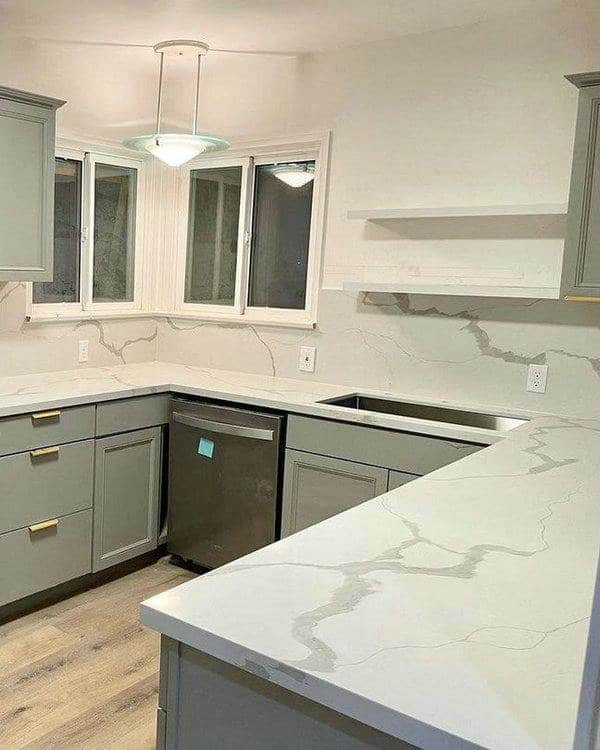 quartz kitchen countertops and backsplashes feature