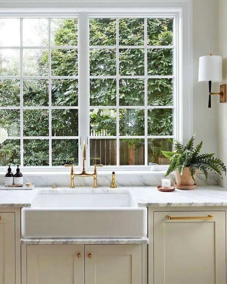 gold hardware on white cabinets feature