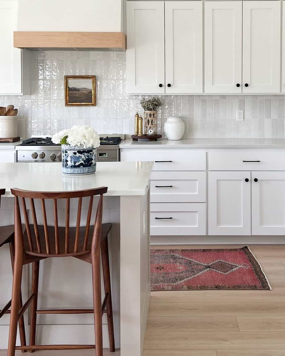 black handles on white cabinets