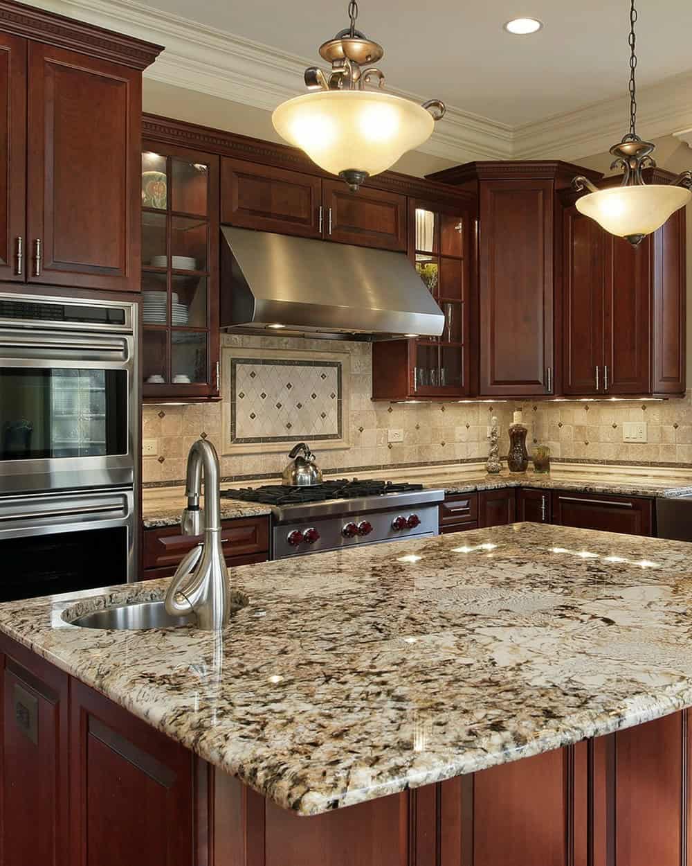 Backsplash Ideas for Gold Granite Countertops