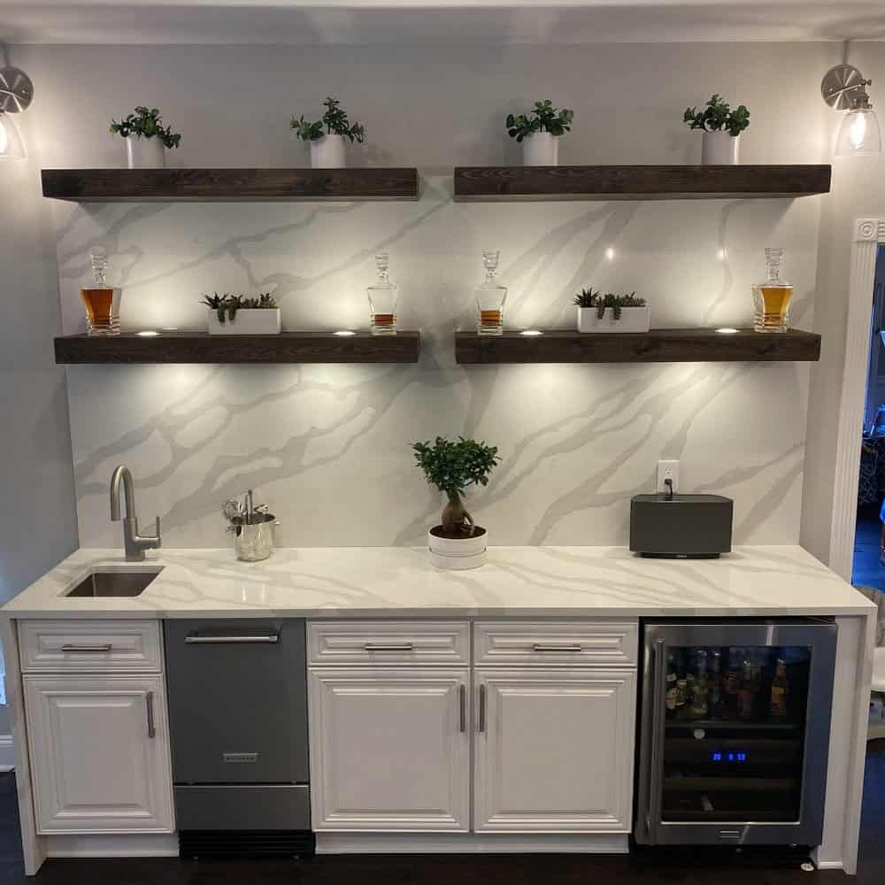 full height granite backsplash