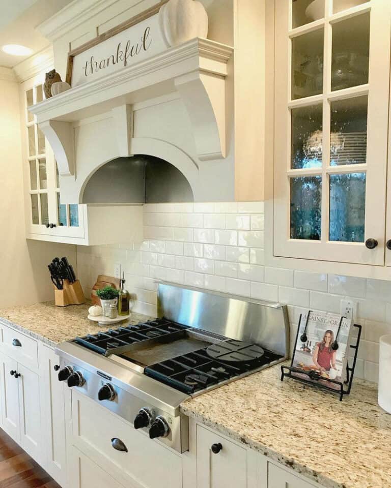 backsplash for giallo ornamental granite feature