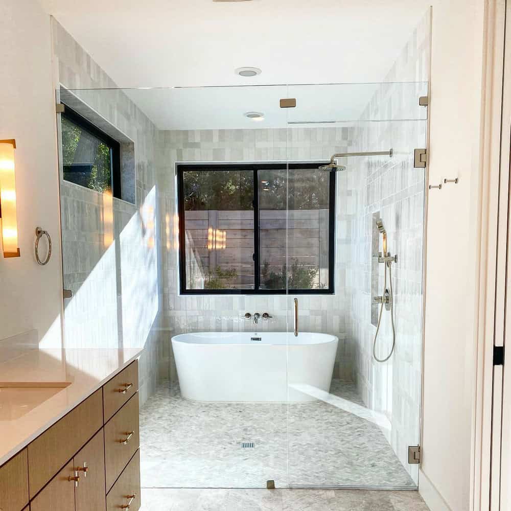 bathtub inside shower