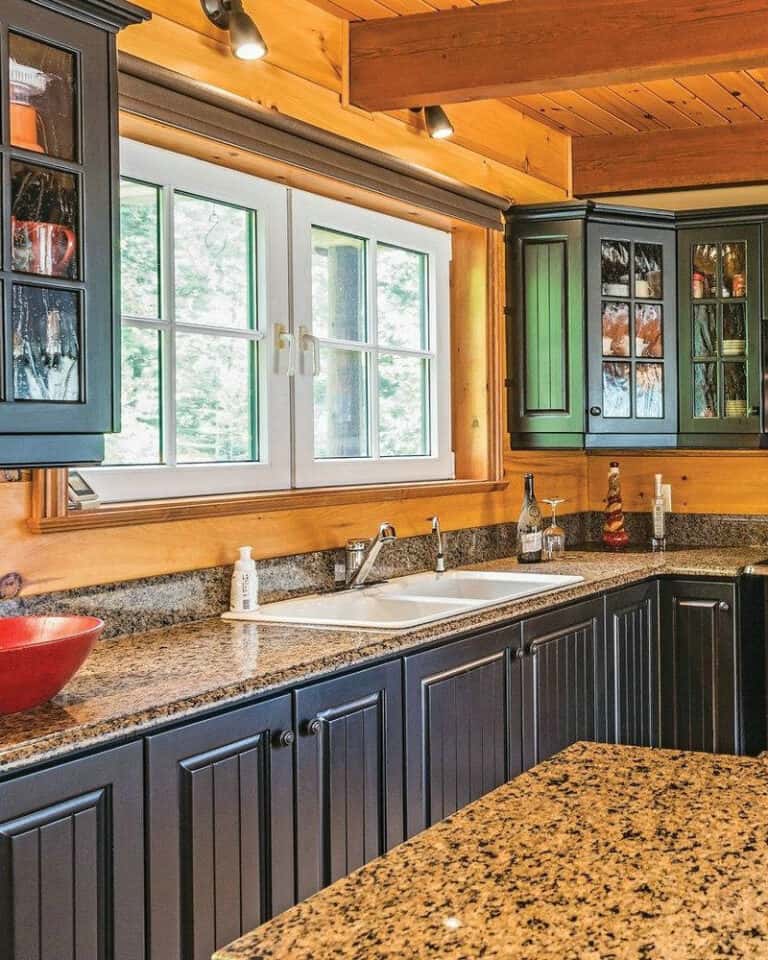 backsplash ideas for busy granite countertops feature