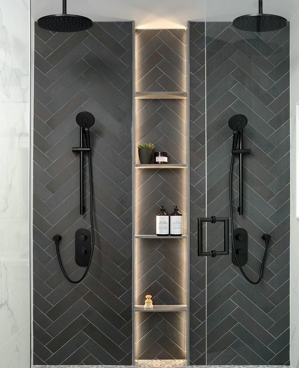 black shower ideas