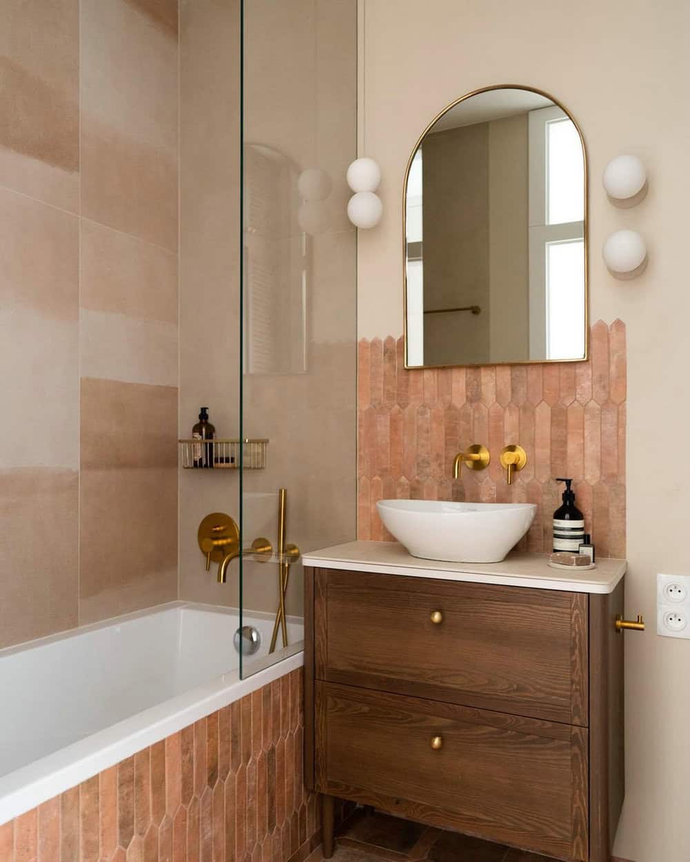 bathroom vanity accent wall