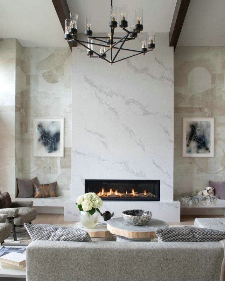 quartz fireplace surround ideas feature