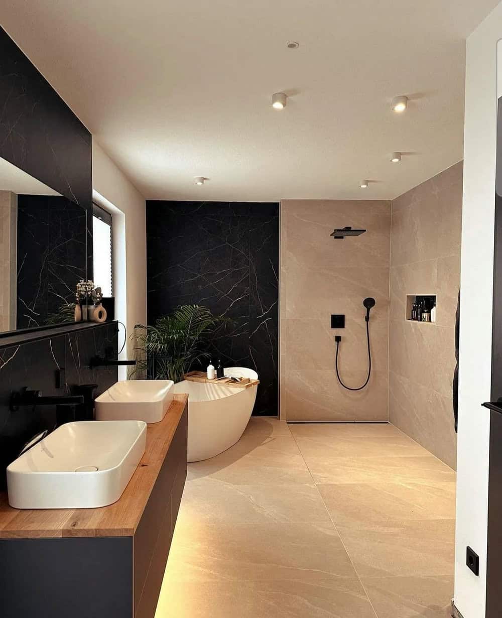 shower with bathtub inside