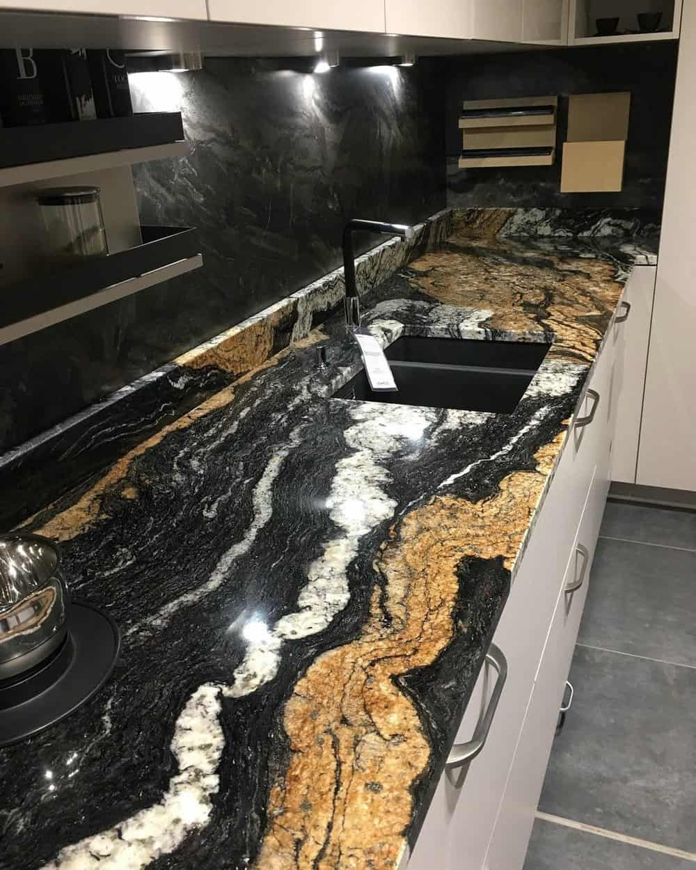 Black Granite Countertop and Backsplash Ideas