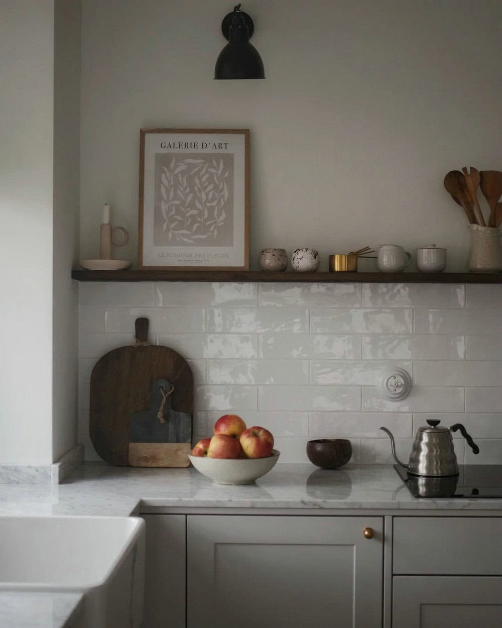 grey modern kitchen backsplash