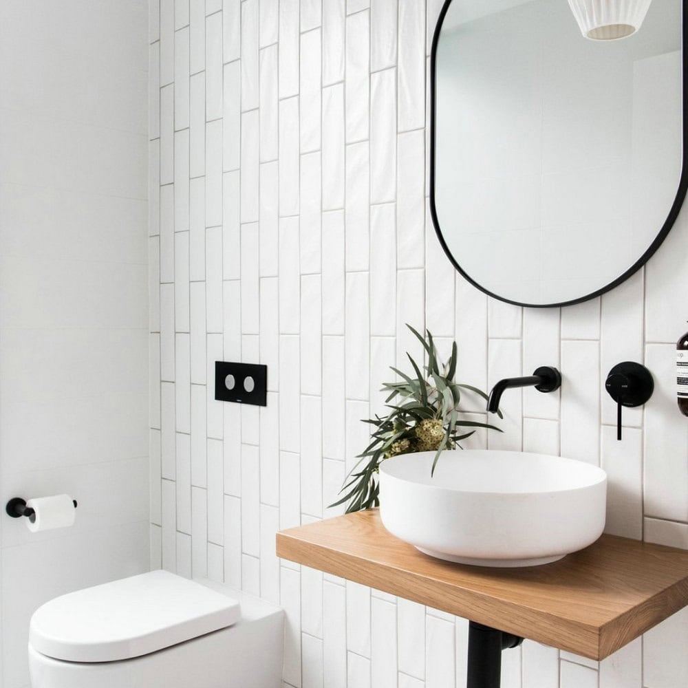 white kitchen subway tile grey grout