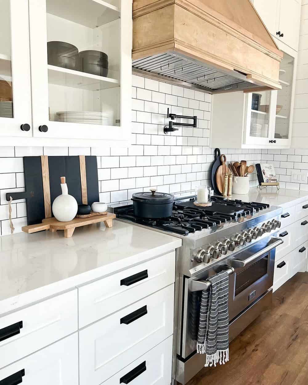 subway tile with black grout kitchen