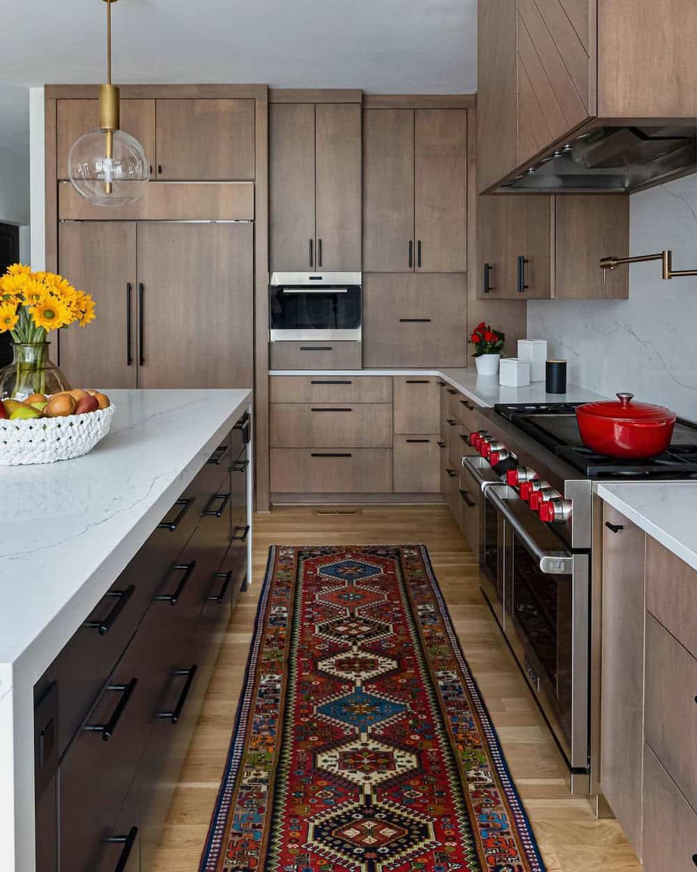 kitchen backsplash for brown cabinets